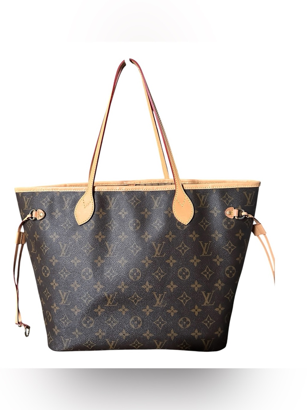 Louis Vuitton Monogram Neverfull Tote with Matching Pouch - Brown/Beige - Picture 4 of 8